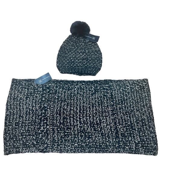 INC 2 PC Matching Set: Marled Shine Beanie w Pom & Infinity Scarf NWT $90 MSRP - Picture 4 of 5